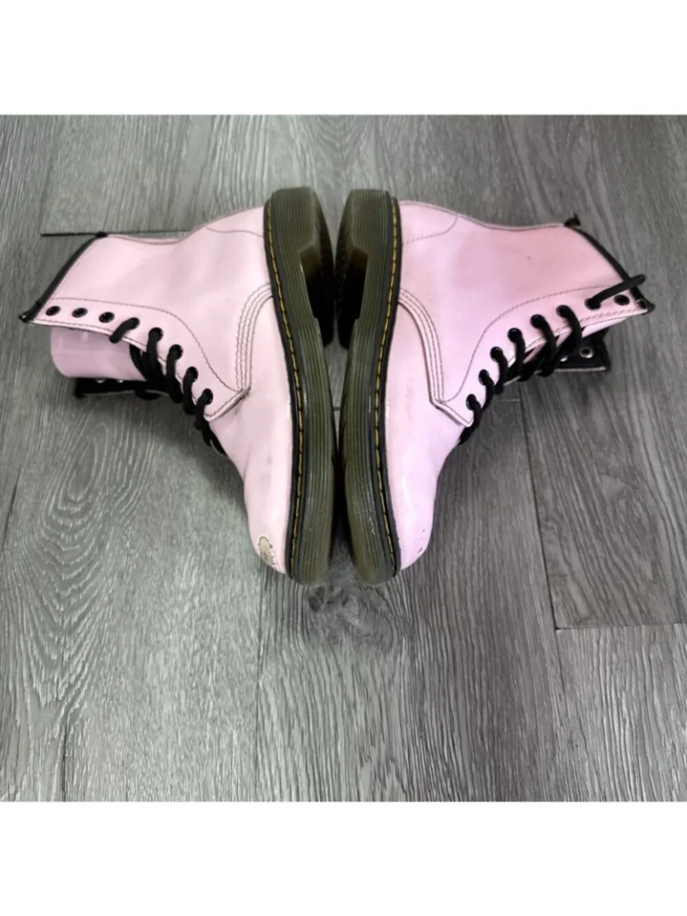 Dr. Martens 1460 J Pink Leather Round Toe Lace Up/Zip Ankle Boots Kids Sz 2 Read